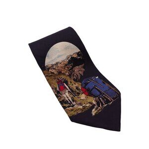 VTG Structure Italian Fabric Silk Tie OS Black Hiking Backpacking Explorer